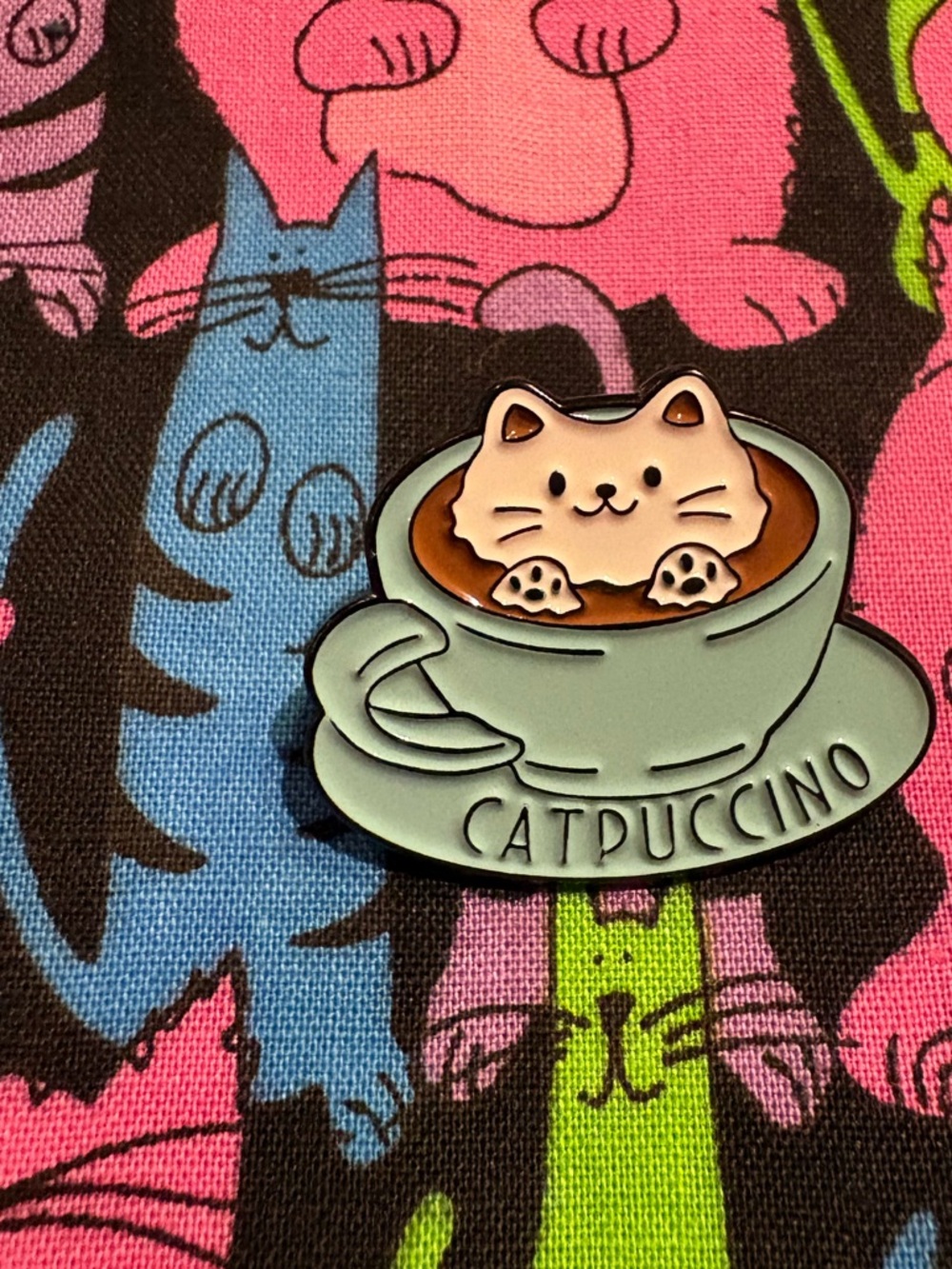 ✨Bundle 2 for $12 or 3 for $15 enamel pins✨-Catpuccino Enamel Pin